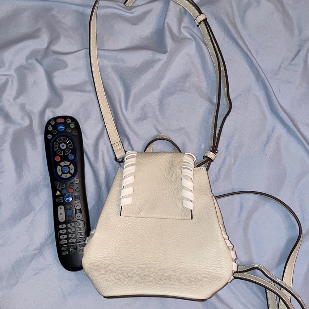 French connection expandable mini leather backpack